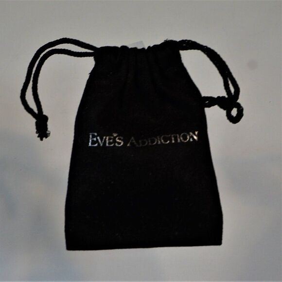 Eves Addiction Vintage Dust Bag Jewelry Storage Black Velour Drawstring - Picture 1 of 6